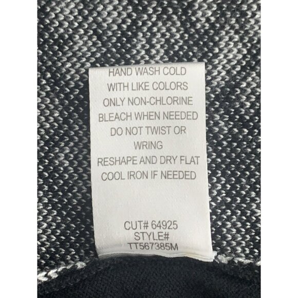 Connected Apparel 3/4 Sleeves Black & White Patterned Knit Dress Size Medium - Picture 11 of 11